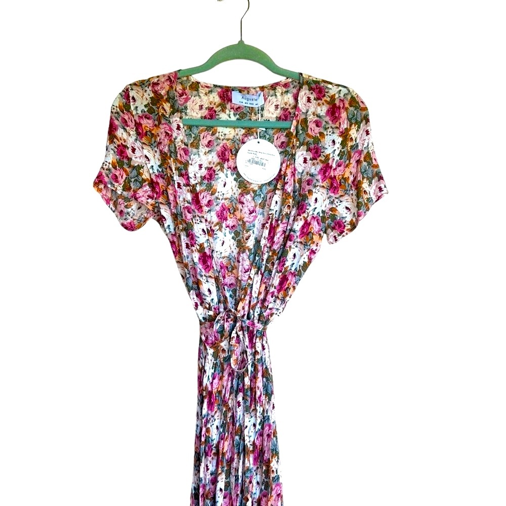 August wild Rose Maxi Wrap Dress in Desert Rose - Picture 10 of 16